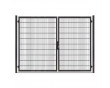 Gartentor Hoftor Doppelstabmatentor Rohrrahmentor Profi-Max 2 flg. Lichte Weite: 3140 mm Anthrazit RAL 7016