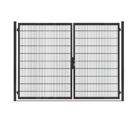 Gartentor Hoftor Doppelstabmatentor Rohrrahmentor Profi-Max 2 flg. Lichte Weite: 3140 mm Anthrazit RAL 7016