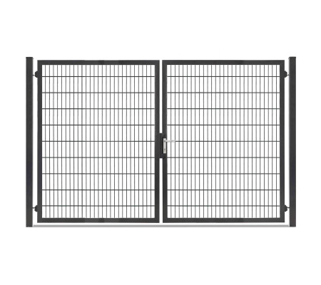 Gartentor Hoftor Doppelstabmatentor Rohrrahmentor Profi-Max 2 flg. Lichte Weite: 2640 mm Anthrazit RAL 7016