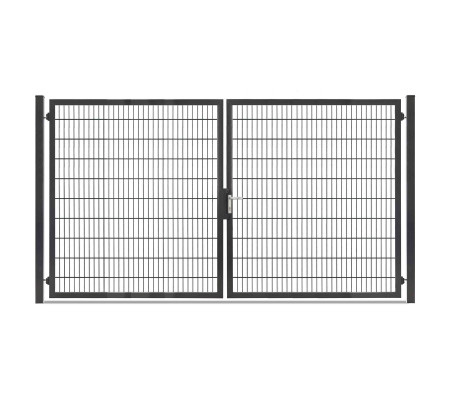 Gartentor Hoftor Doppelstabmatentor Rohrrahmentor Profi-Max 2 flg. Lichte Weite: 3640 mm Anthrazit RAL 7016