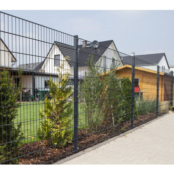 Doppelstabmattenzaun komplett Anthrazit RAL 7016