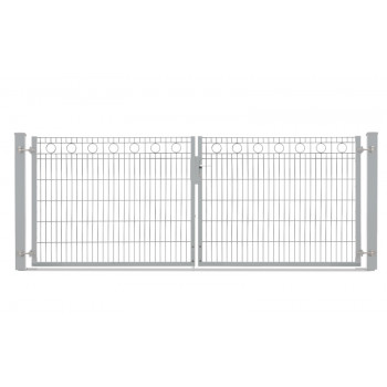 Schmuckzauntor Rom 2 flg. Lichte Weite 3280 mm - verzinkt (silberfarben)