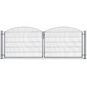 Schmuckzauntor Innsbruck / Sydney 2 flg. Lichte Weite 3280 mm - verzinkt (silberfarben)