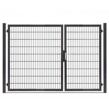 Rohrrahmentor Profi-Max 2 flg. Lichte Weite: 2640 mm Höhe 1800 mm Grün RAL 6005 + Sichtschutzpaket
