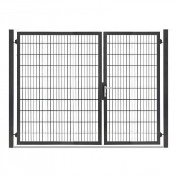 Gartentor Hoftor Doppelstabmatentor Rohrrahmentor Profi-Max 2 flg. Lichte Weite: 2640 mm Anthrazit RAL 7016