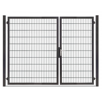 Rohrrahmentor Profi-Max 2 flg. Lichte Weite: 2640 mm Höhe 2000 mm Grün RAL 6005 + Sichtschutzpaket