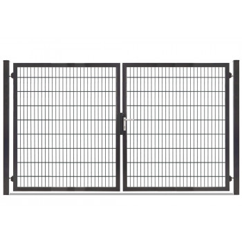 Rohrrahmentor Profi-Max 2 flg. Lichte Weite: 2640 mm Höhe 1800 mm Grün RAL 6005 + Sichtschutzpaket