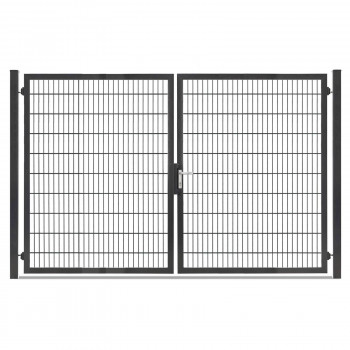 Gartentor Hoftor Doppelstabmatentor Rohrrahmentor Profi-Max 2 flg. Lichte Weite: 2640 mm Anthrazit RAL 7016