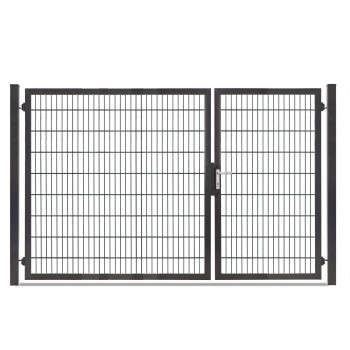 Rohrrahmentor Profi-Max 2 flg. Lichte Weite: 2890 mm Höhe 1800 mm Grün RAL 6005 + Sichtschutzpaket