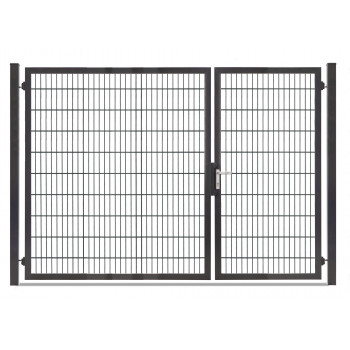 Rohrrahmentor Profi-Max 2 flg. Lichte Weite: 2890 mm Höhe 2000 mm Grün RAL 6005 + Sichtschutzpaket